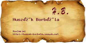 Huszák Borbála névjegykártya